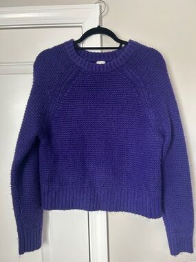 a new day Purple Textured Crewneck Sweater